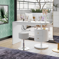 Vicco Tavolo da toeletta Bianco 120 cm con sgabello