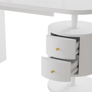 Vicco Tavolo da toeletta Bianco 120 cm con sgabello