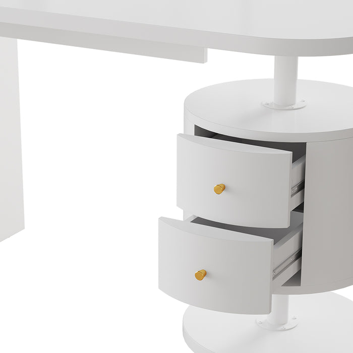 Vicco Tavolo da toeletta Bianco 120 cm con sgabello