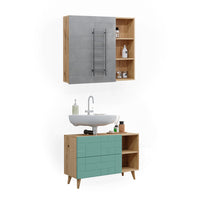 Vicco Set di mobili da bagno Verde menta 2 parti