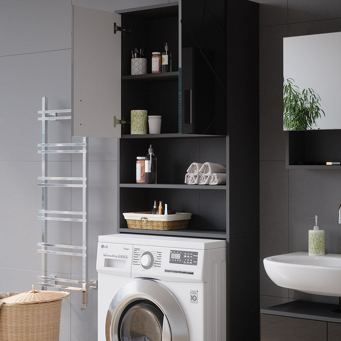 Vicco Mobiletto per lavatrice Antracite lucido 64 x 190.5 cm