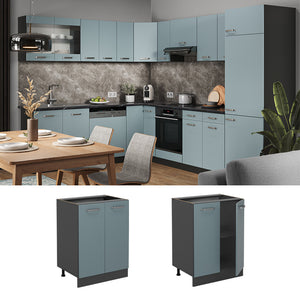 Vicco Mobiletto base cucina Grigio-blu 60 cm senza piano di lavoro