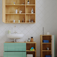 Vicco Set di mobili da bagno Verde menta 3 parti