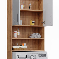 Vicco Mobiletto per lavatrice Bianco lucido/oro power oak 64 x 190.5 cm
