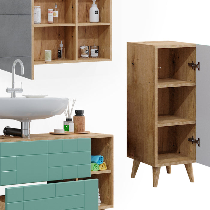 Vicco Set di mobili da bagno Verde menta 3 parti