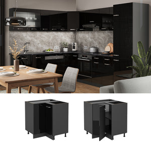 Vicco Mobile ad angolo cucina Nero lucido 75.6 cm , PL Antracite
