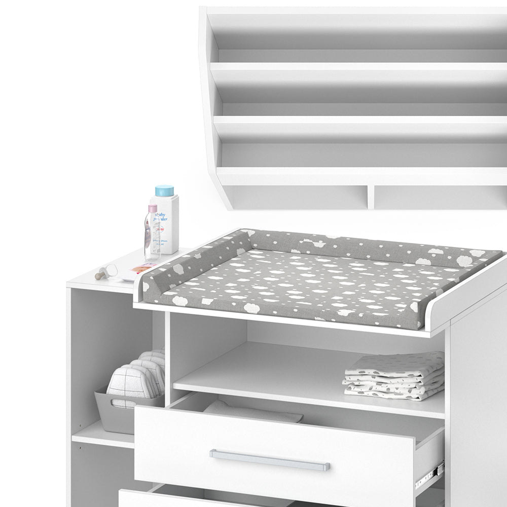 Vicco Set per cameretta Bianco 2 parti, con fasciatoio e libreria