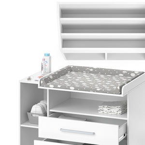 Vicco Set per cameretta Bianco 2 parti, con fasciatoio e libreria