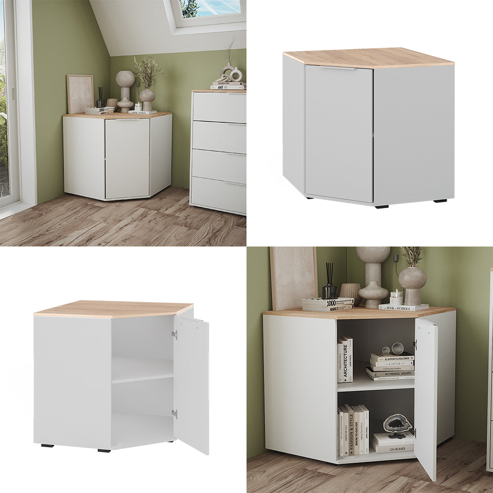 Vicco Credenza Bianco/Sonoma 77.9 x 77.9 cm con 1 porta