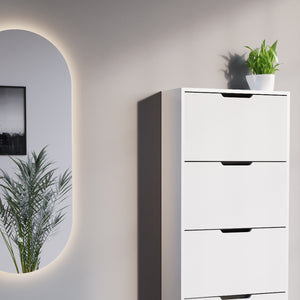 Vicco Scarpiera da ingresso Bianco 2 parti, con specchio LED