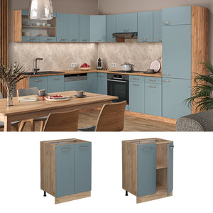 Vicco Mobiletto base cucina Grigio-blu 60 cm , PL Rovere