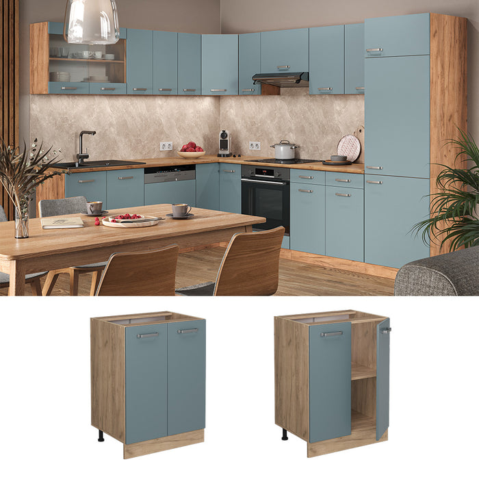Vicco Mobiletto base cucina Grigio-blu 60 cm senza piano di lavoro