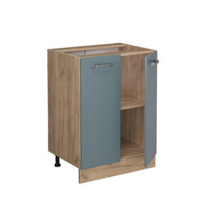 Vicco Mobiletto base cucina Grigio-blu 60 cm , PL Rovere