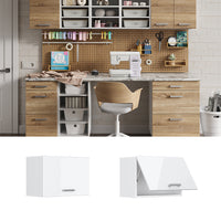 Vicco Pensile universale Bianco lucido 60 cm con porta a ribalta