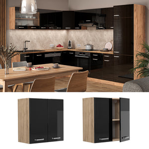 Vicco Pensile da cucina Nero lucido 60 cm