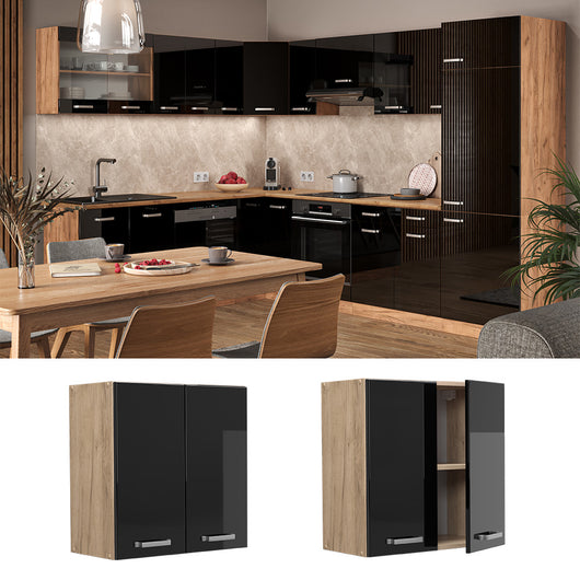 Vicco Pensile da cucina Nero lucido 60 cm