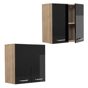 Vicco Pensile da cucina Nero lucido 60 cm