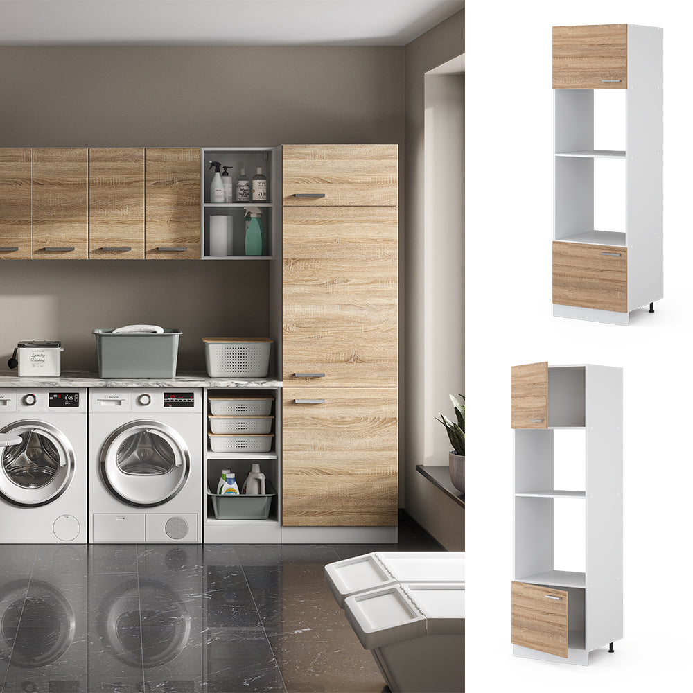 Vicco Dispensa universale Sonoma 60 cm con ripiani e ante a giorno