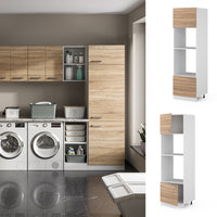 Vicco Dispensa universale Sonoma 60 cm con ripiani e ante a giorno