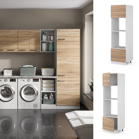 Vicco Dispensa universale Sonoma 60 cm con ripiani e ante a giorno