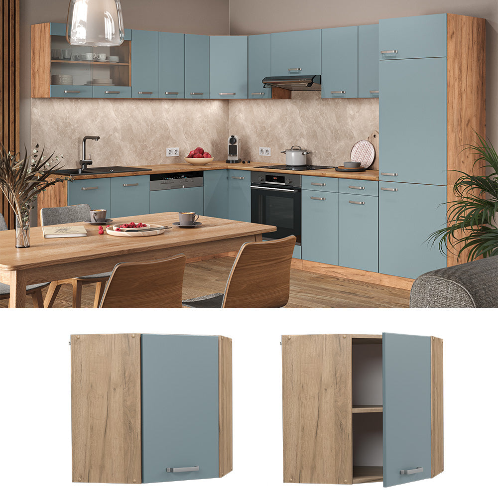 Vicco Mobile angolare da cucina Grigio-blu 57 cm