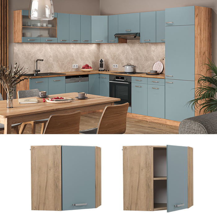 Vicco Mobile angolare da cucina Grigio-blu 57 cm