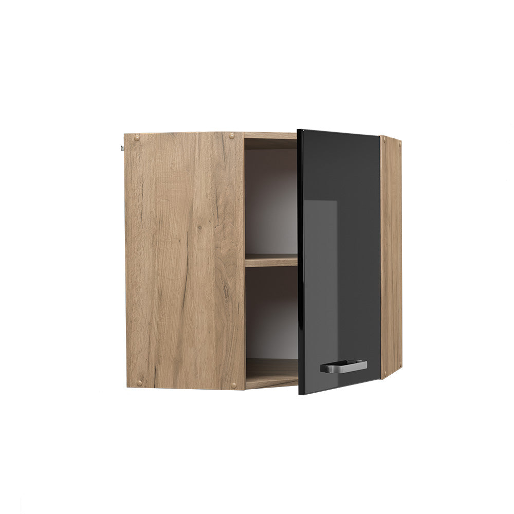 Vicco Mobile angolare da cucina Nero lucido 57 cm