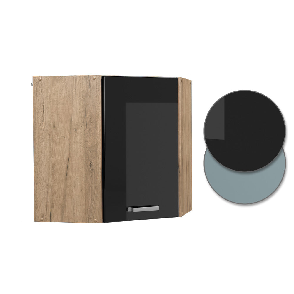 Vicco Mobile angolare da cucina Nero lucido 57 cm