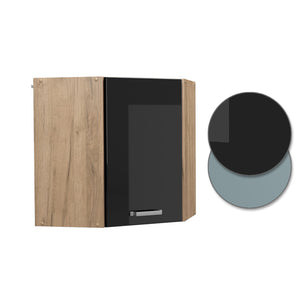 Vicco Mobile angolare da cucina Nero lucido 57 cm