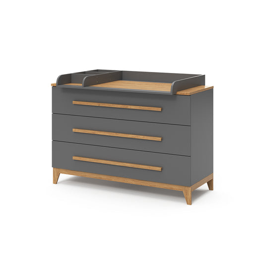 Vitalispa Fasciatoio Grigio 133 x 98 cm XL con 3 cassetti