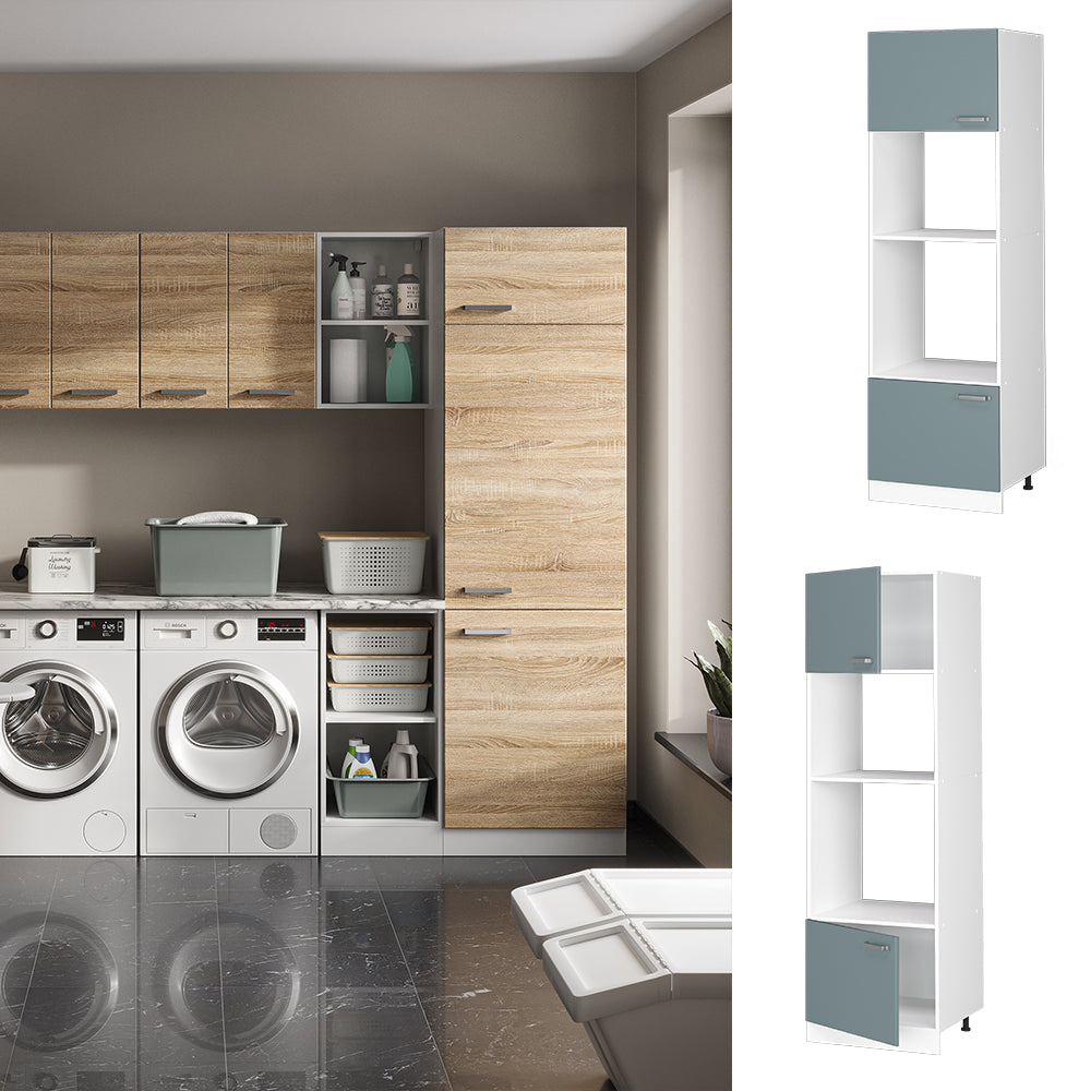 Vicco Dispensa universale Grigio-blu 60 cm con ripiani e ante a giorno