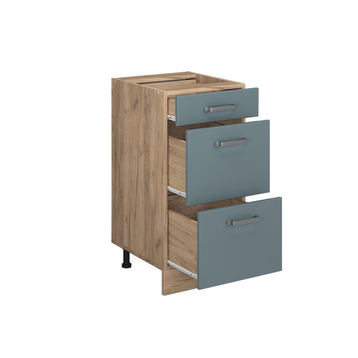 Vicco Mobiletto base per cucina Grigio-blu 40 cm con cassetti, senza piano di lavoro