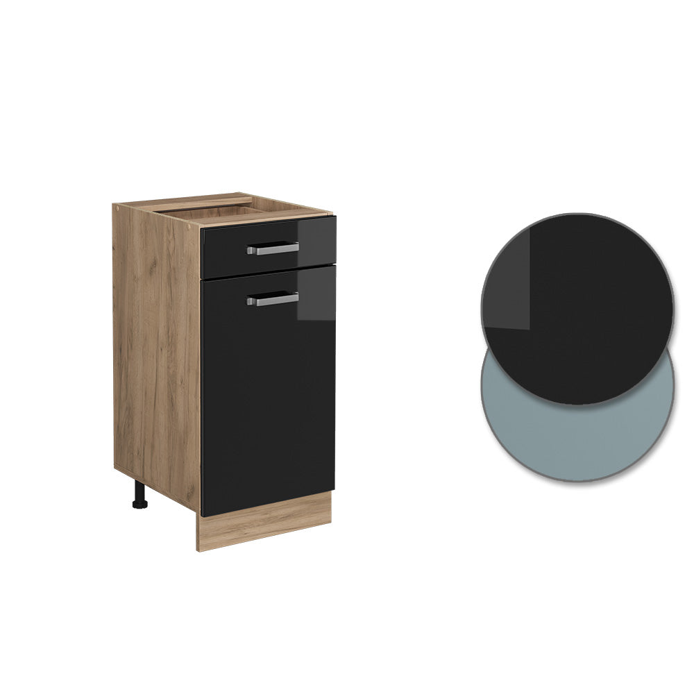 Vicco Mobiletto base per cucina Nero lucido 40 cm senza piano di lavoro