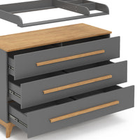 Vitalispa Fasciatoio Grigio 133 x 98 cm XL con 3 cassetti