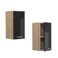 Vicco Pensile da cucina Nero lucido 30 cm