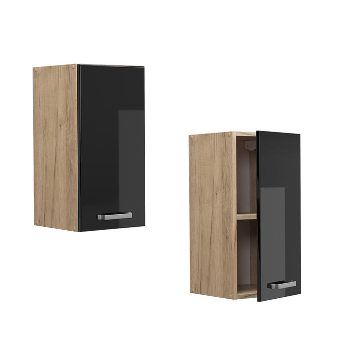 Vicco Pensile da cucina Nero lucido 30 cm