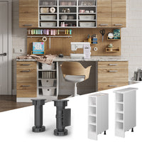 Vicco Base a ripiani Bianco 20 cm con ripiani aperti, con piano di lavoro