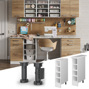 Vicco Base a ripiani Bianco 20 cm con ripiani aperti, con piano di lavoro