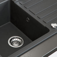 Bergström Lavello Nero 76.5 x 46 cm con raccordo nero