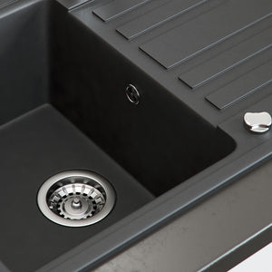 Bergström Lavello Nero 76.5 x 46 cm con raccordo nero