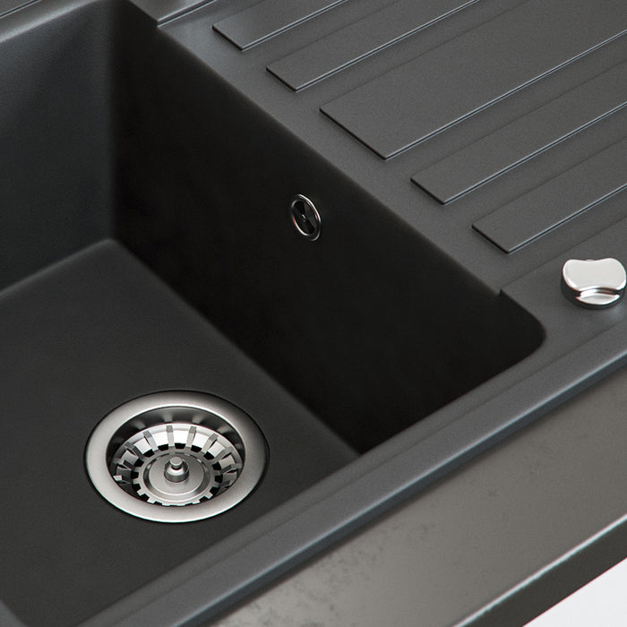 Bergström Lavello Nero 76.5 x 46 cm con raccordo nero