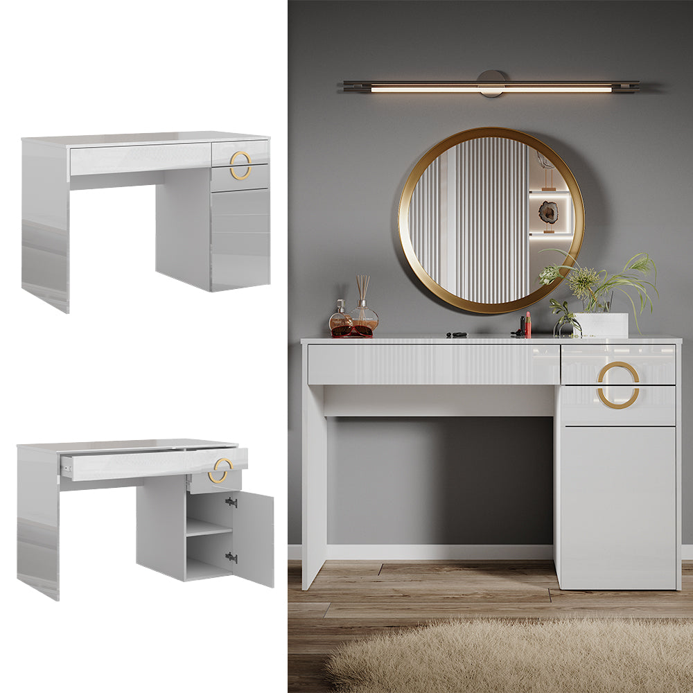 Vicco Tavolo da toeletta Bianco 115 cm con 3 cassetti