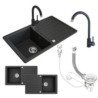 Bergström Lavello Nero 76.5 x 46 cm con raccordo nero