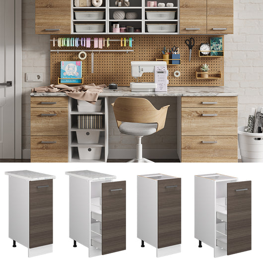 Vicco Base universale Grigio 30 cm con anta, con piano di lavoro