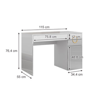 Vicco Tavolo da toeletta Bianco 115 cm con 3 cassetti