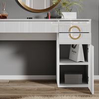 Vicco Tavolo da toeletta Bianco 115 cm con 3 cassetti