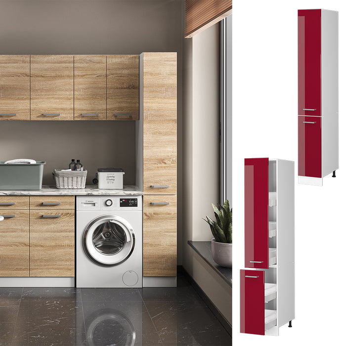 Vicco Dispensa universale Rosso bordeaux lucido 30 cm con porte