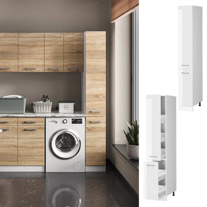 Vicco Dispensa universale Bianco lucido 30 cm con porte