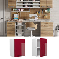 Vicco Pensile universale Rosso bordeaux lucido 45 cm con anta