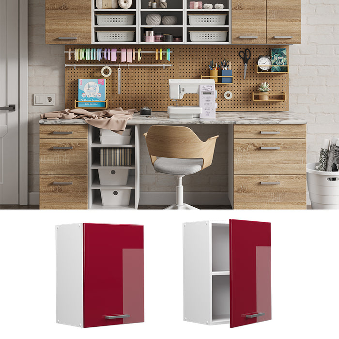 Vicco Pensile universale Rosso bordeaux lucido 45 cm con anta